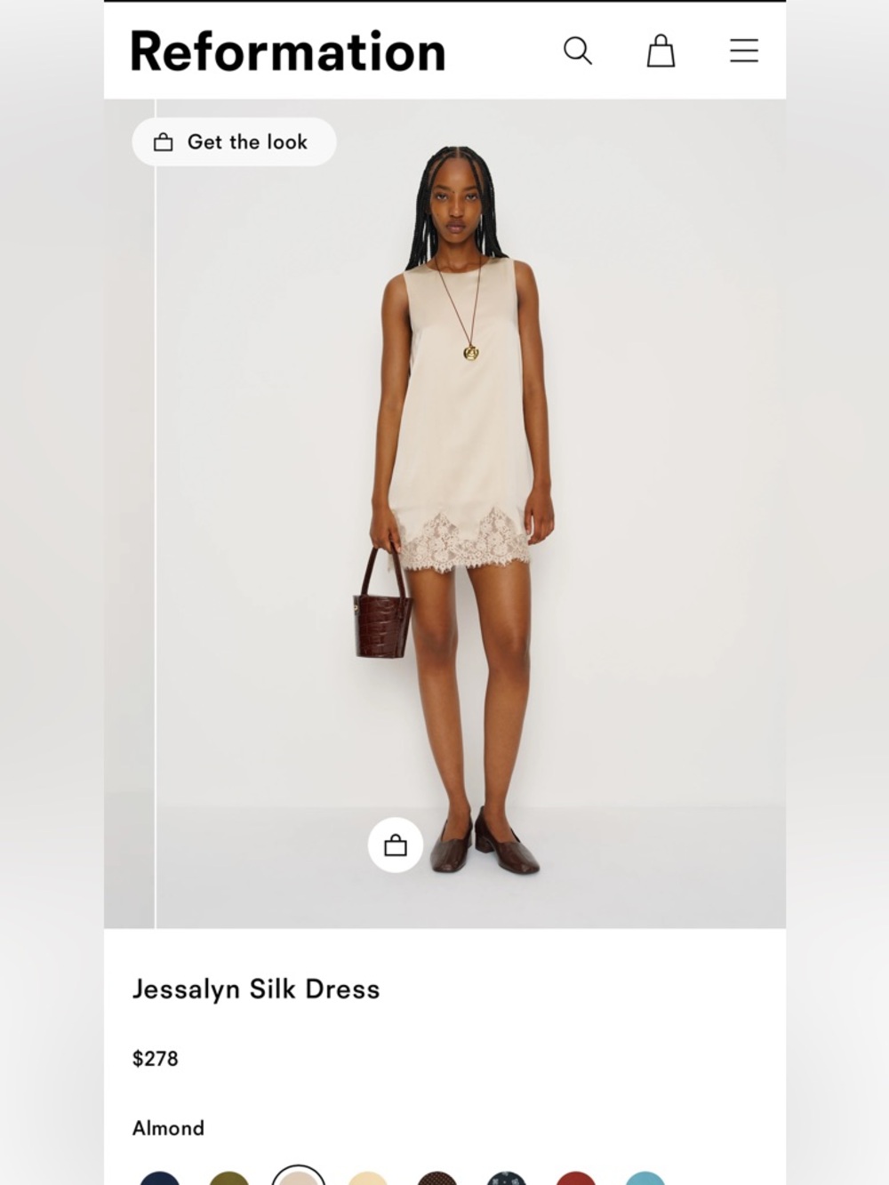 Reformation Jessalyn Silk Dress